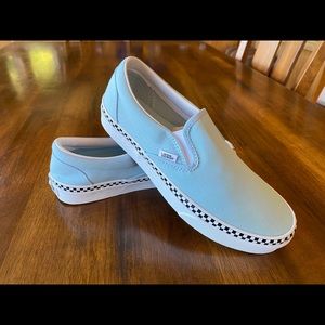 Vans check foxing slip on cool blue/ true white